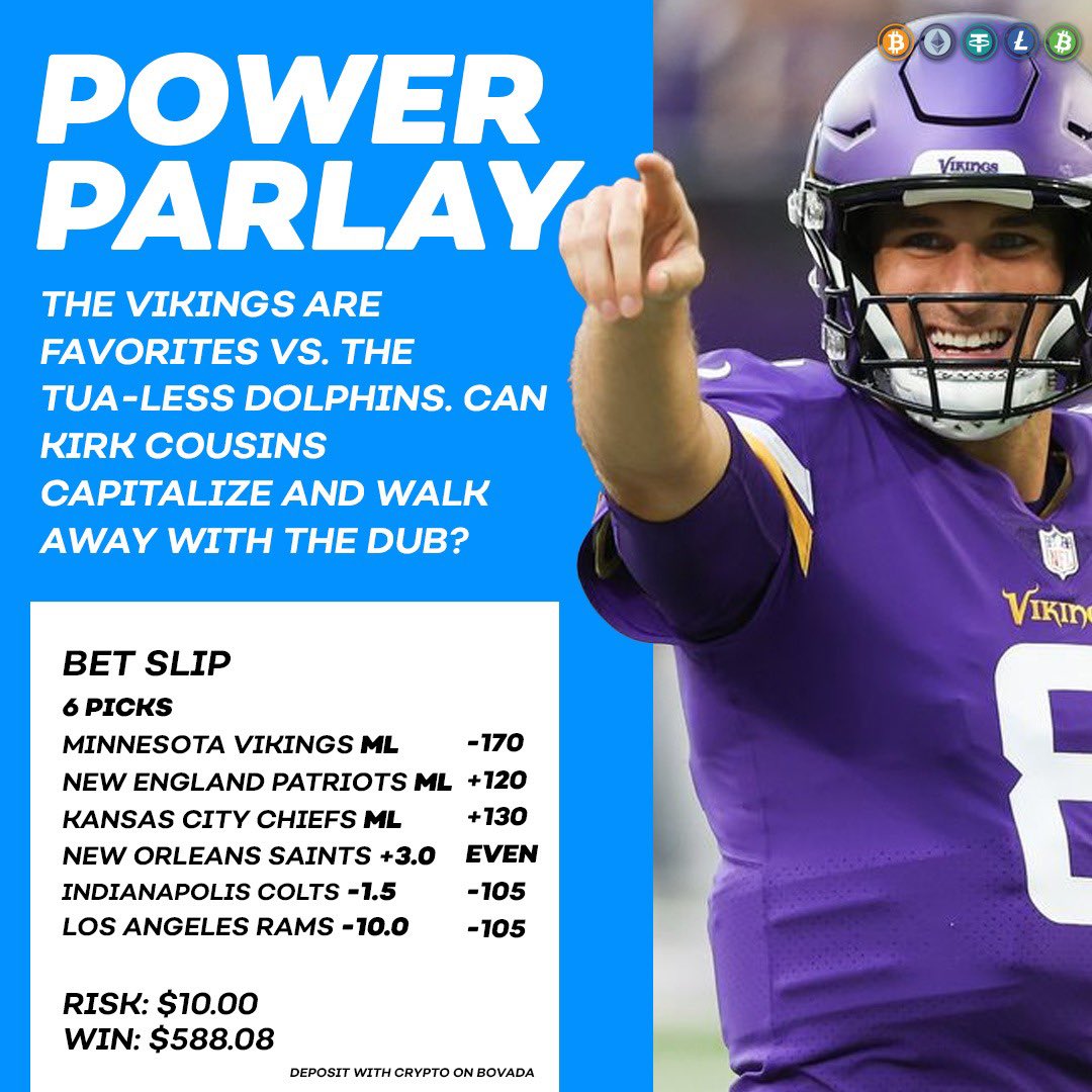 BovadaOfficial's tweet photo. 🚨 Our NFL week 6 #PowerParlay 🚨

If it hits we will pick a $588 winner! 💰

To enter:

❤️ this tweet
🔁 this tweet
Follow @BovadaOfficial

Terms ➡️ https://t.co/KS5K8FILEn https://t.co/VdJDtAC6RY