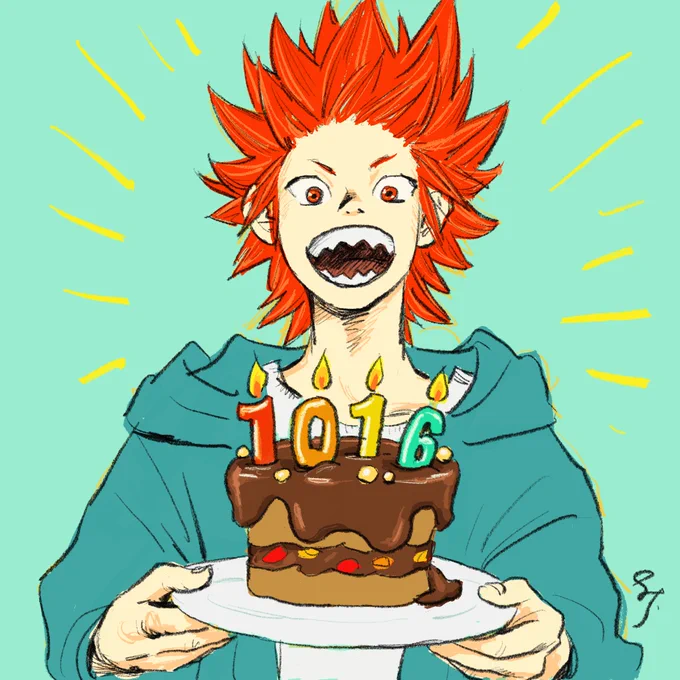 切島鋭児郎くん 描きました今日が誕生日なんだって!ギリギリセーフ 