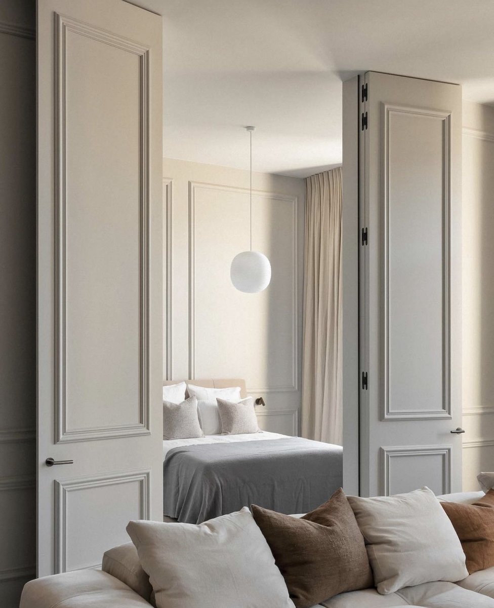 Expand your horizons and elevate your space with elegant double doors to your bedroom. . . . #luxuryliving #luxuryhome #interiorinspo #beautifulbedroom