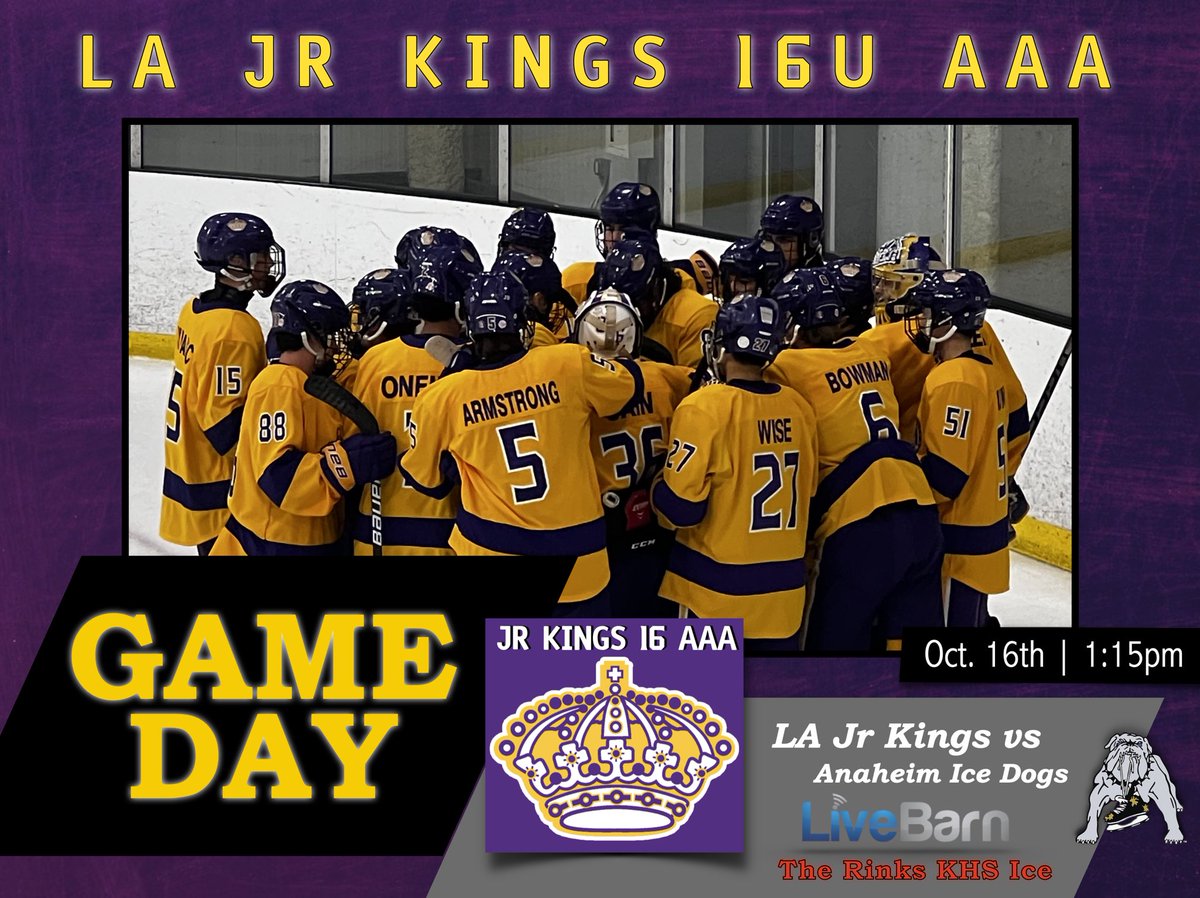 JrKings16AAA's tweet image. GAME DAY!! 1:15pm. KHS Ice Arena. @LiveBarn @JrKings06 @hockeymaps