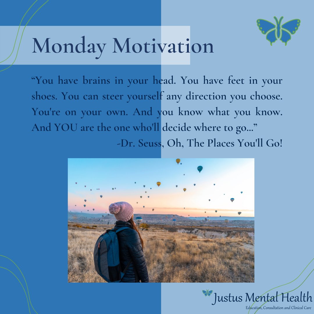 Justus_mh's tweet photo. #mondaymotivation 

@DrSeuss has been motivating us all for decades 
this is a great reminder that YOU know and YOU decide and YOU can do it.

#MentalHealthMatters #MentalWellbeing #justusmentalhealth https://t.co/R5H6mf1SsD