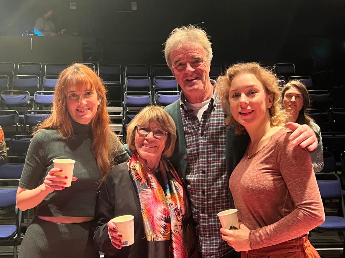 IanBurns6's tweet photo. Marie Jones, writer of the bitingly funny Fly Me to the Moon was in to see our production yesterday. Thrilled that she enjoyed our collective efforts. Till 20th of Oct in Krudttønden. https://t.co/KFZvM6n4FV https://t.co/psBAX49E5z