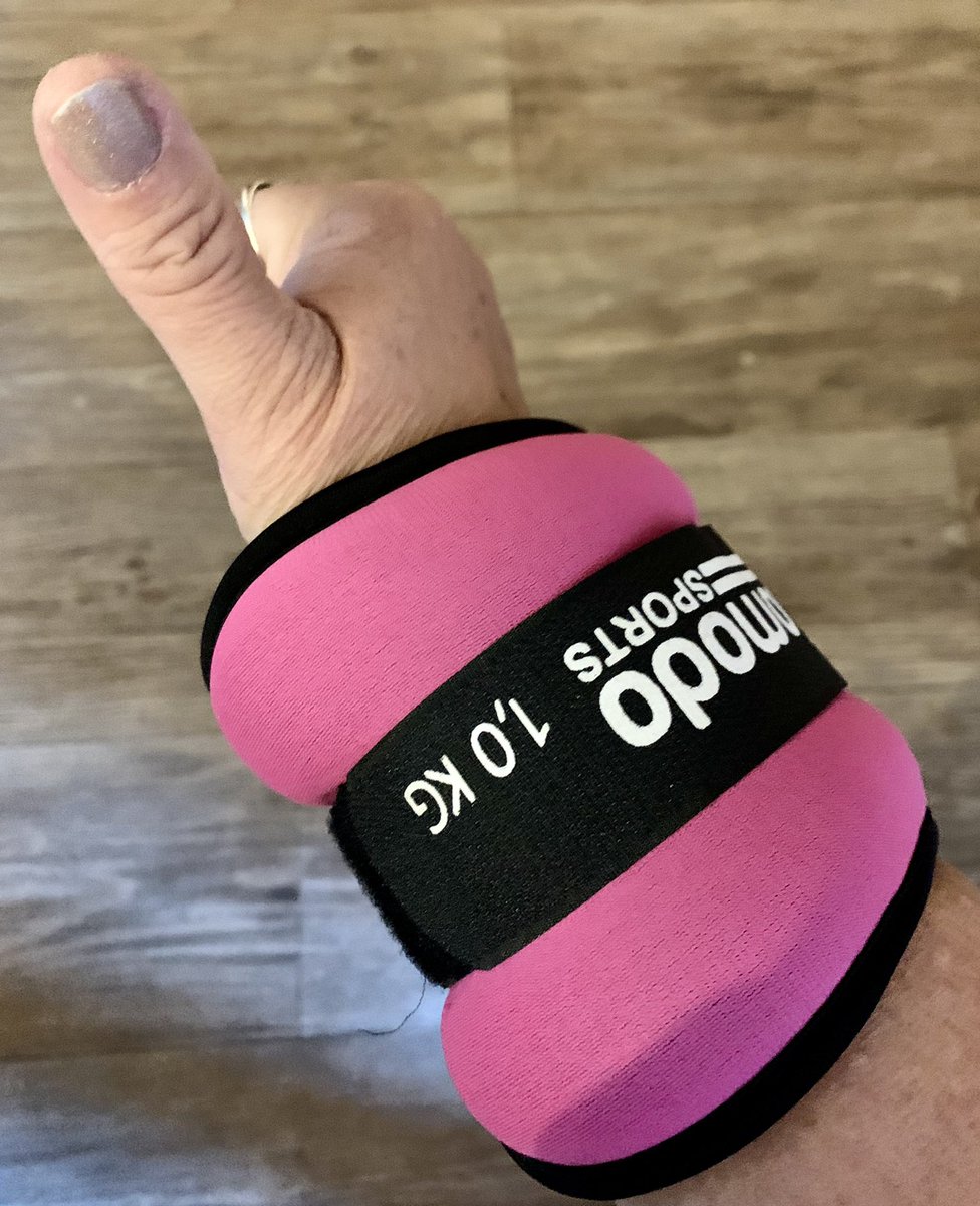 loulouscorpio's tweet photo. This is what part of my #SelfManagement routine looks like, today I added 1/2 kilo to my wrist weights &amp; had a bumpy #swimble in the sea! Air &amp; Sea temp almost the same at a shade under 15c - bliss🧜‍♀️ #BlueMind #MotionIsLotion https://t.co/BuAuxbcynr