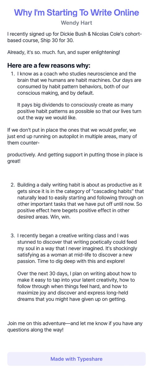 WendyHart's tweet photo. Why I'm starting a daily online writing habit... https://t.co/qBAjDVCylZ