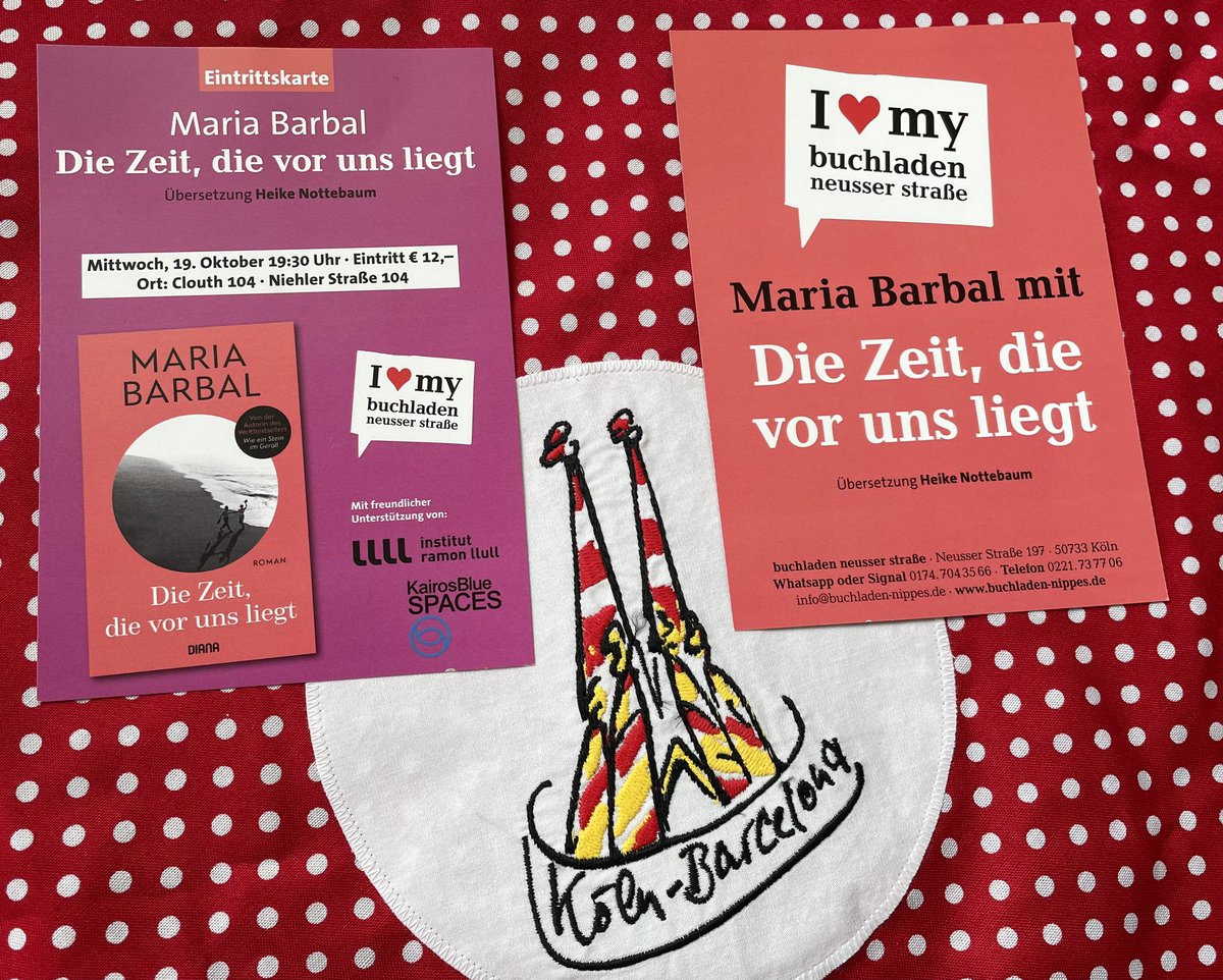 Anlässlich der <a href="/Book_Fair/">FrankfurterBuchmesse</a> kommt #MariaBarbal zu einer Lesung nach Köln. Am 19.10. um 19.30 h im KairosBlue Spaces. Ein Dank an Dorothee Junck, die uns damit einen Herzenswunsch erfüllt.  I❤️my @BuchNippes <a href="/IRLlull/">Institut Ramon Llull</a>