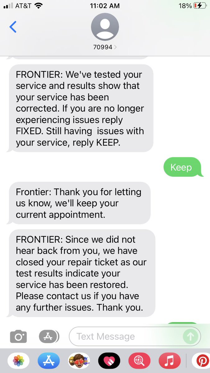 Amousp's tweet photo. @FrontierCorp And when I called back the next available appt is Thursday. This is the third time in 3 months I’ve required a service appt. https://t.co/xdHcx1QUvc