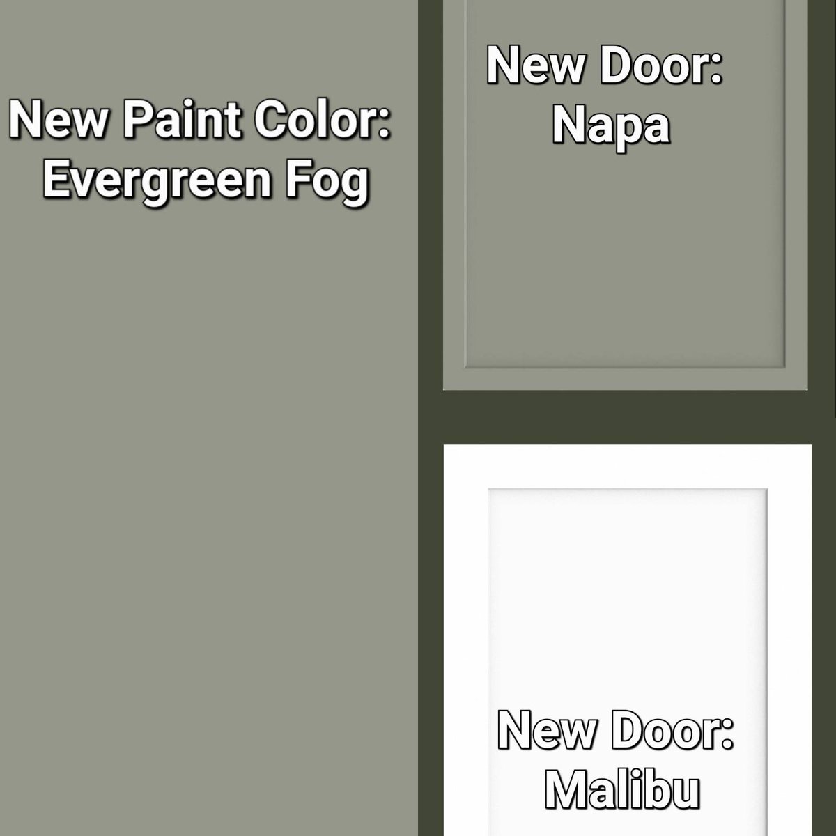 One new paint color and two new doors!    

These new doors are made of one piece of MDF, so there is no risk of cracking at the seams. 

Come to our showroom to see them in person!

#greenpaint #sage #olive #onepiecedoors #wwwoodproducts #shilohcabinetry  #evergreenfog
