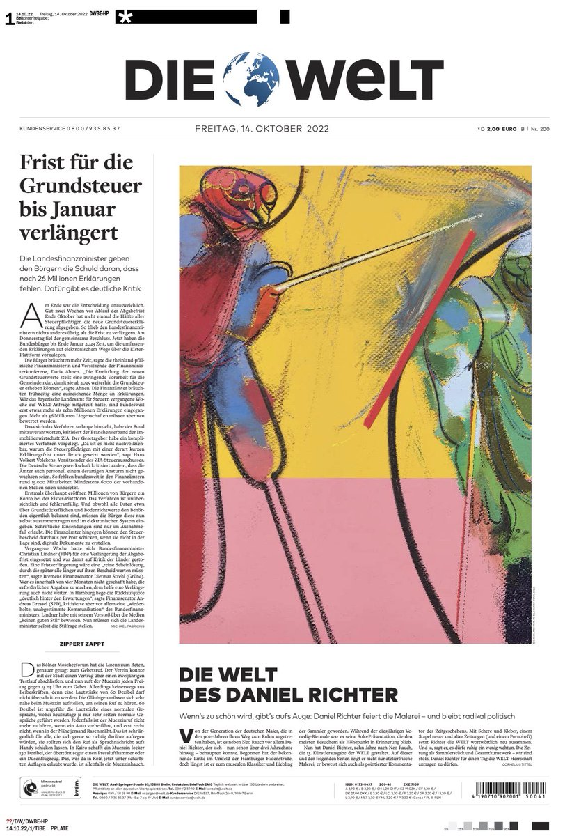 Viel mehr als eine Zeitung - Gratulation an die <a href="/welt/">WELT</a> für dieses Kunstwerk!
