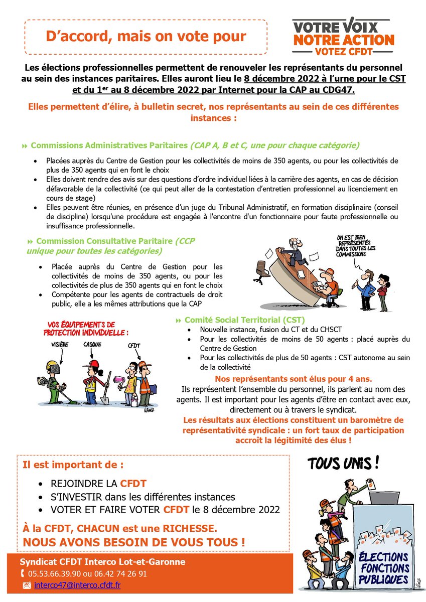 Cfdtinterco47's tweet photo. Le #8décembre2022 #PourquoiVoter ? #CFDT

@cfdt #CFDTFonctionPublique @CFDTfp #CFDTInterco #ElectionsProfessionnelles #FonctionsPublique #fonctionnaire https://t.co/XWghkKJFJC