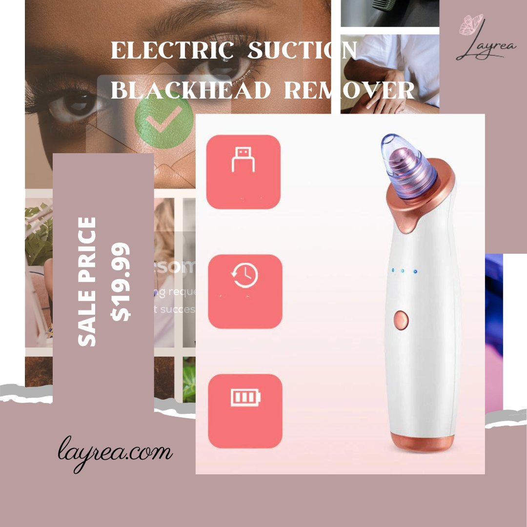 Layrea_'s tweet photo. 👉ELECTRIC SUCTION BLACKHEAD REMOVER
PRICE- $19.99
Perfect for congested skin. Use to exfoliate and remove blackheads quickly and easily. Promote circulation for brighter skin. 
👉 ORDER NOW- https://t.co/Fw6nKUGNqt 
#WakeupAndMakeup #makeupartist https://t.co/NM03hAf8Jx