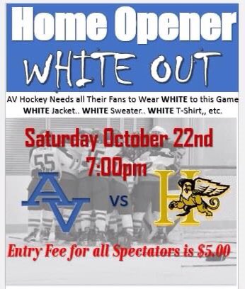 AVhockeyteam's tweet photo. The season starts this week with two games. Friday in Berwick to take on Central Kings and then home on Saturday night! #AVpride https://t.co/7GytS4BSZ6