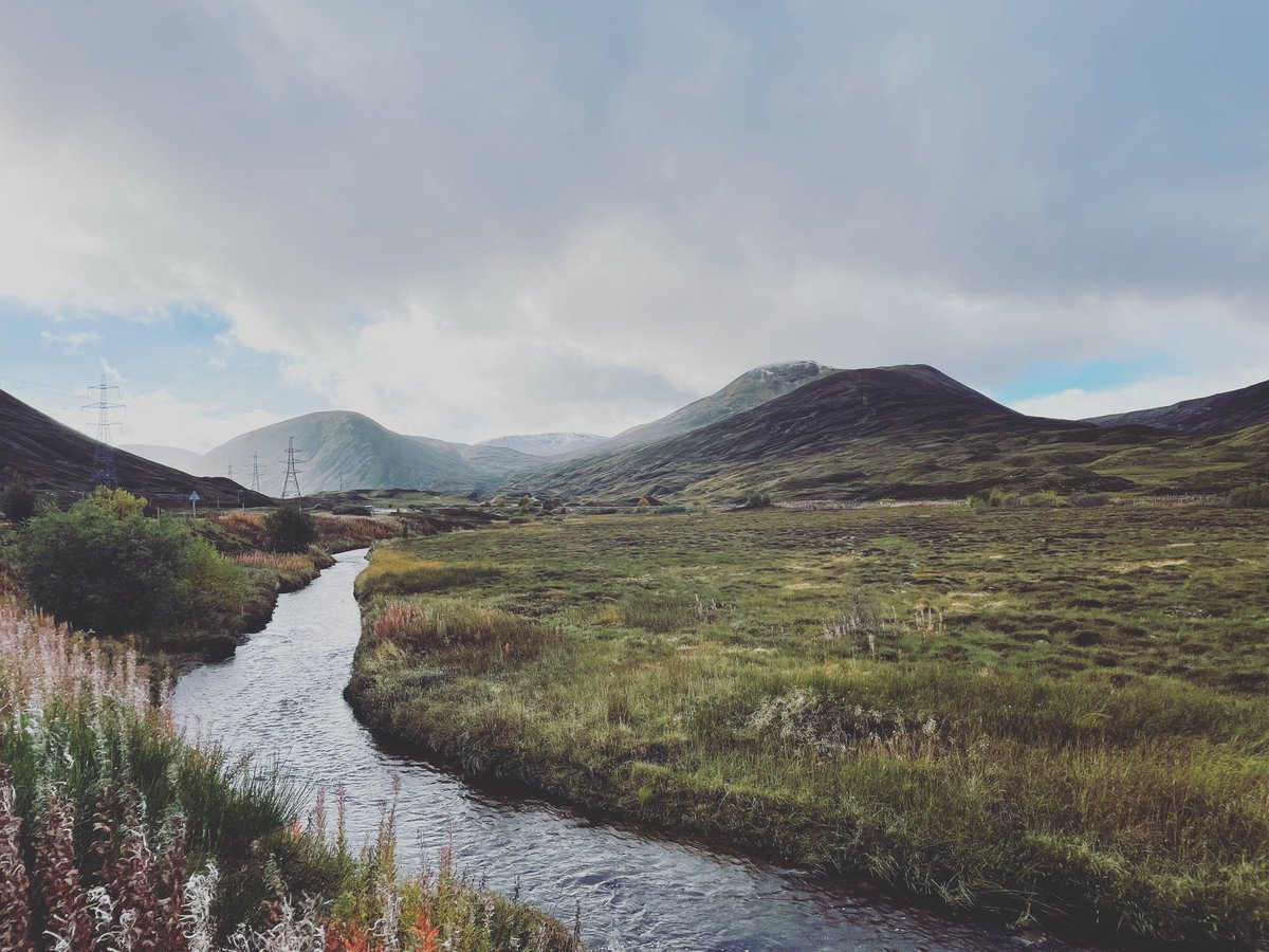The juxtaposition of Drumochter, with just a whisper of autumn snow up high.