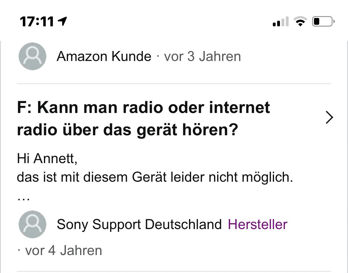 Ich kack ab
Bei den Fragen zu einem BluRay Player wer zum fuck hört denn Internet Radio über nen BluRay Player wieso und wieso ist das ein relevantes Kriterium für einen BluRay Player hää