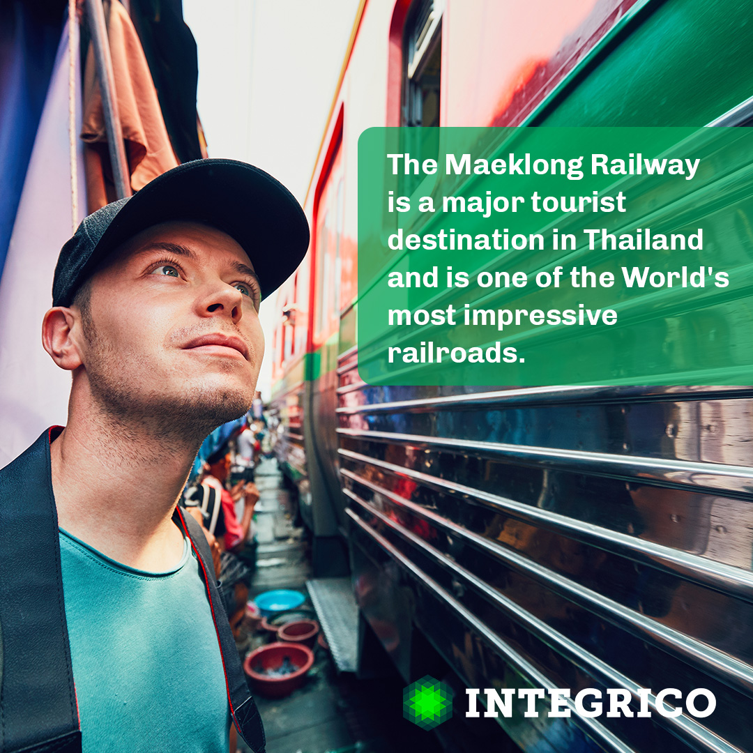IntegriCo_'s tweet image. The Maeklong Railway located in Bangok-Samut Songhkram, Thailand is famous for running through one of the largest fresh seafood markets in Thailand. As a major tourist destination and one of the World's Most Impressive Railroads, it is widely admired by its fans at IntegriCo!