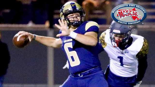 Marc Murphy and Hugh Wells of <a href="/Maritime_Bucs/">Massachusetts Maritime Buccaneers</a>, Anthony Weidtman of <a href="/WestConnATH/">WestConn Athletics</a> and Kairis Codio of <a href="/UMassDAthletics/">UMassD Athletics</a> take home the #MASCAC Football Off., Def., Special Teams and Rookie of the Week honors after winning conference games this Saturday. mascac.prestosports.com/sports/fball/2… #d3fb