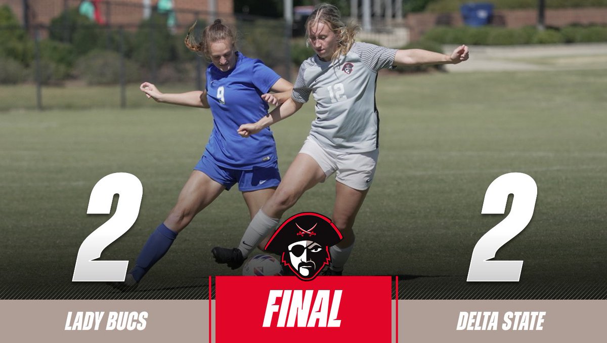 CBUBucsWSoc's tweet photo. We come back from down two and earn a big road draw at Delta State! Cheyenne and Lily score just over two minutes apart to help give us the point, and Chloe finished with five saves. #BUCNation https://t.co/xRFT6VrAkO