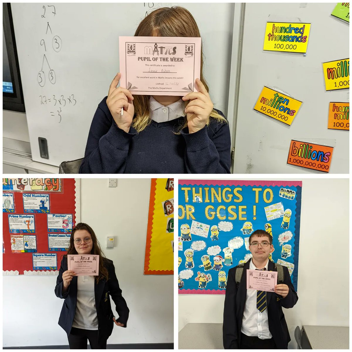 mrscullen_aths's tweet photo. 🌟Pupils of the Week🌟
Yet again another week of pupils displaying outstanding work in their maths lessons making it hard to pick just one pupil from each class! Da iawn pawb, keep it up 👏🏼📚🏅 #TeamTâf https://t.co/wbZIuPKLHw