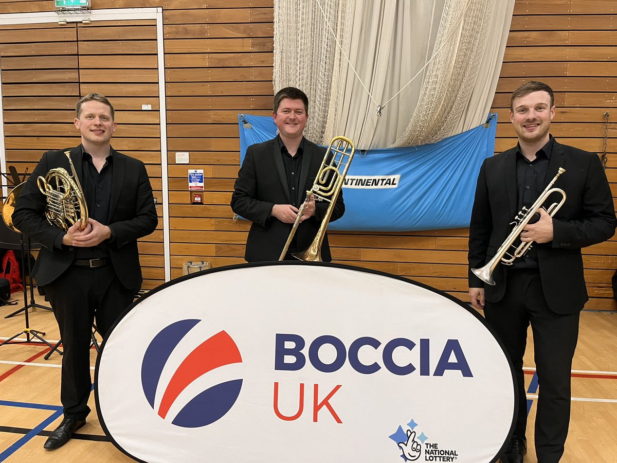 Such a pleasure to play for the <a href="/BocciaUK/">Boccia UK</a> Championships closing ceremony this afternoon in #Swansea for <a href="/dsw_news/">Disability Sport Wales</a>. An amazing sport full of incredible people! Thanks to <a href="/livemusicnowcym/">LiveMusicNowCymru</a> <a href="/LiveMusicNowUK/">Live Music Now</a> for setting this up!
#ParalympicSport #Boccia #LiveMusic #Brass #Trio