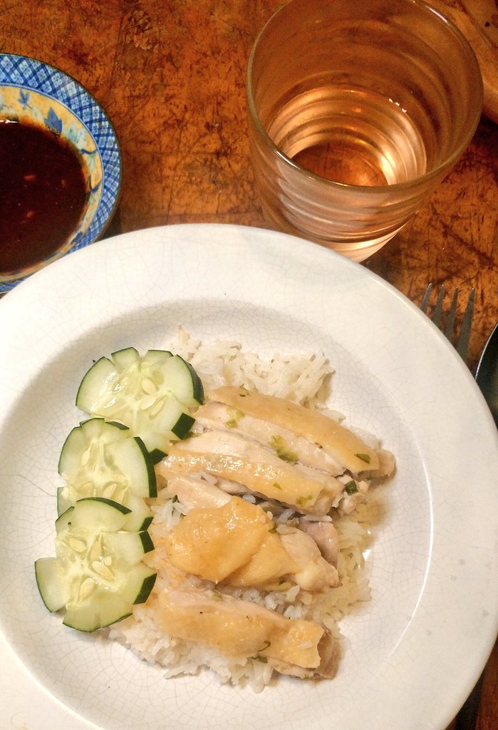 Made rice-cooker khaomangai because I keep hearing it mentioned on Thai radio shows.