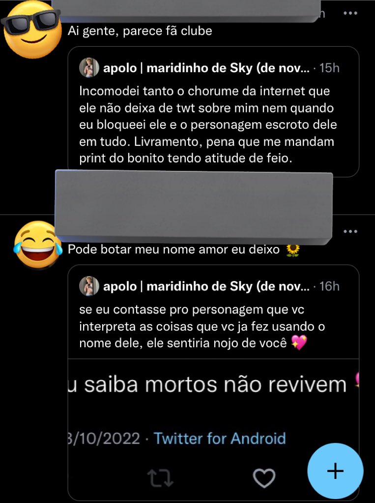 Despriva a conta, não te dar palco, cria vergonha.