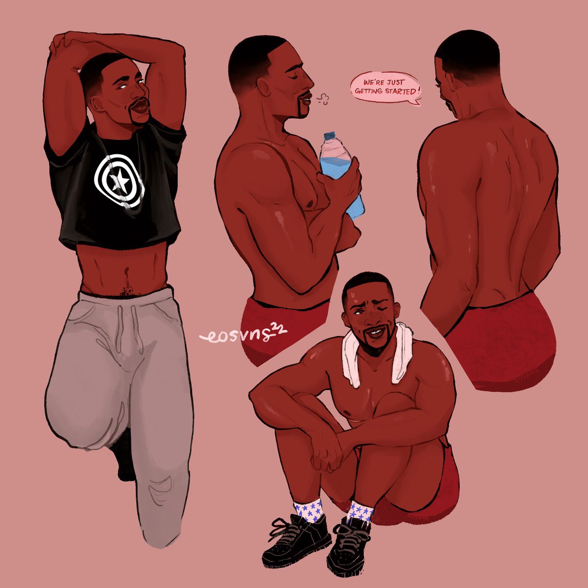 eosvns's tweet image. #SAMWILSON: gotta maintain the captain america physique π