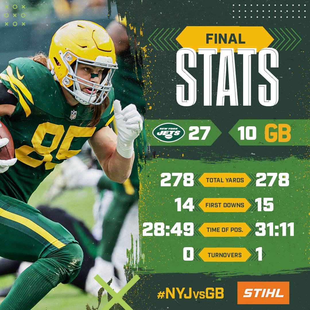 Final numbers from Lambeau.

#NYJvsGB