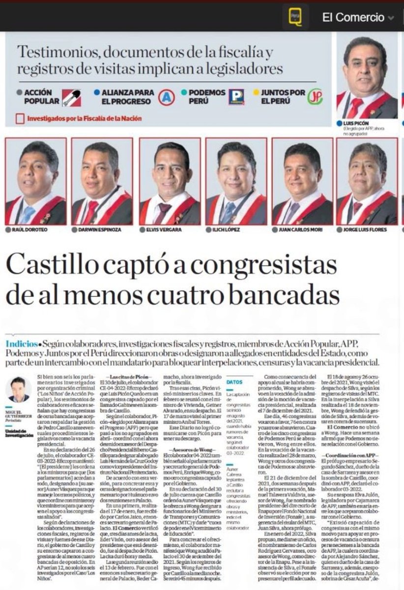 cesarcombina's tweet photo. ¿Qué respuesta o mensaje de #LosNiños recuerdan? Yo recuerdo a #LuisPicon diciendo que "el pueblo los habia elegido para gestionar y negociar obras, por eso no podian pelearse con @PedroCastilloTe " https://t.co/ccCXfLZ26x