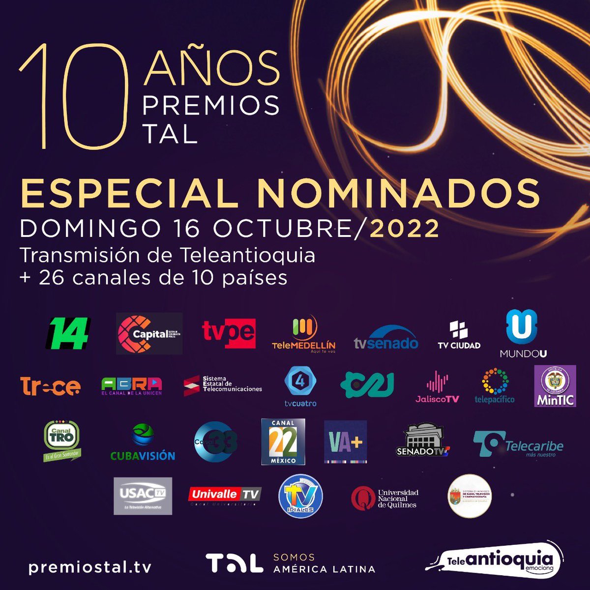 Esta noche a las 8:00 desde <a href="/Teleantioquia/">Teleantioquia</a> y con la alegría de #PuertoCandelaria viviremos la fiesta de la TV latinoamericana. Conoceremos los nominados de los #PremiosTAL2022