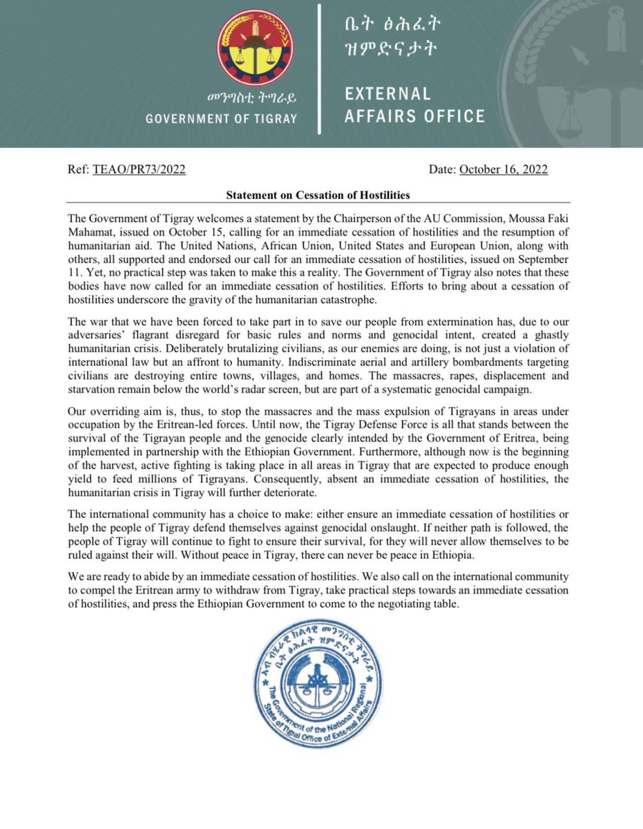 SirakBahlbi's tweet photo. 1) The #AU is bending backwards to accommodate #US &amp; #EU ‘s demand, that renders it irrelevant as a mediator in North #Ethiopia conflict.
2) At no point in TPLF’s panic response letter does it state it accepts the AU led peace negotiations without any preconditions. #DisarmTPLF https://t.co/liWhVnpzXN