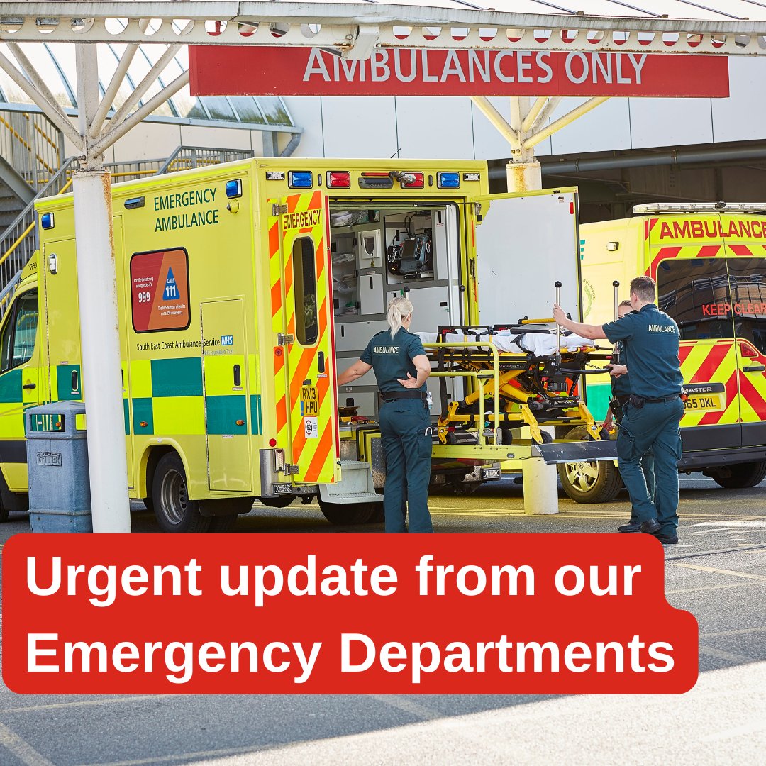 Our A&Es are extremely busy. Please only attend in an emergency. Non-urgent cases will face significant waiting times to be seen and treated. If you’re unsure, visit 111.nhs.uk or call 111 to find the right service and advice for your health needs. @FrimleyHC