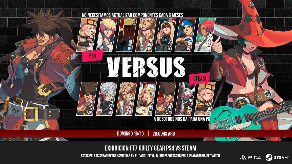 #SomosValquiria #FGC #PS4 #PC

ITS DANGER TIME: CROSSPLAY EDITION!!

Jujuju mirá el desafio que tenemos papá. Hoy, domingo 16/10, les traeremos más contenido en este finde a puro FGs, esta vez con #GGST!!

⏰20hs🇦🇷/🇨🇱

📺Miralo por⬇️⬇️⬇️

twitch.tv/valquiriaespor…