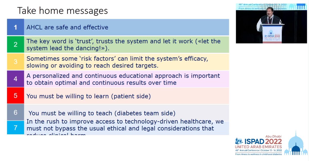 PracticalDeeb's tweet image. Dr Andrea Scaramuzza suggests for Advanced Hybrid Closed Loop systems, the patient must be willing to learn and the diabetes team to teach. In my experience, when it comes to looping, I&apos;m the one educating the health care team. #dedoc #ispad2022