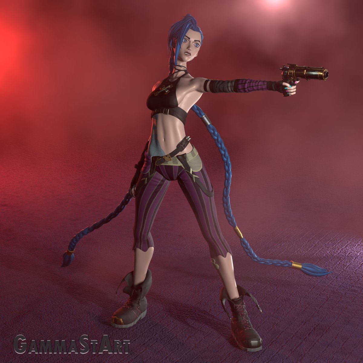 GammaStArt's tweet photo. #jinx #arcane #riotgames #leagueoflegends #3d #3dart #3dmodel #fanart #blender https://t.co/1rLj7bAPUi