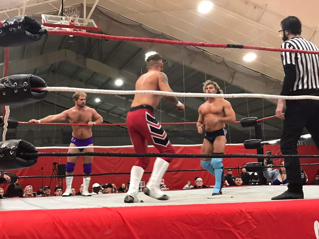 HCLoc1's tweet image. So this happened last night.. @CXR_21 of @TJ_Epixx and @chaelconnors took on @FlyinBrianJr and #BrockAndeson with @TheArnShow .. proud #wrestled moment! It's truly time for the world to start taking notice of these young men. @AEW @TonyKhan
