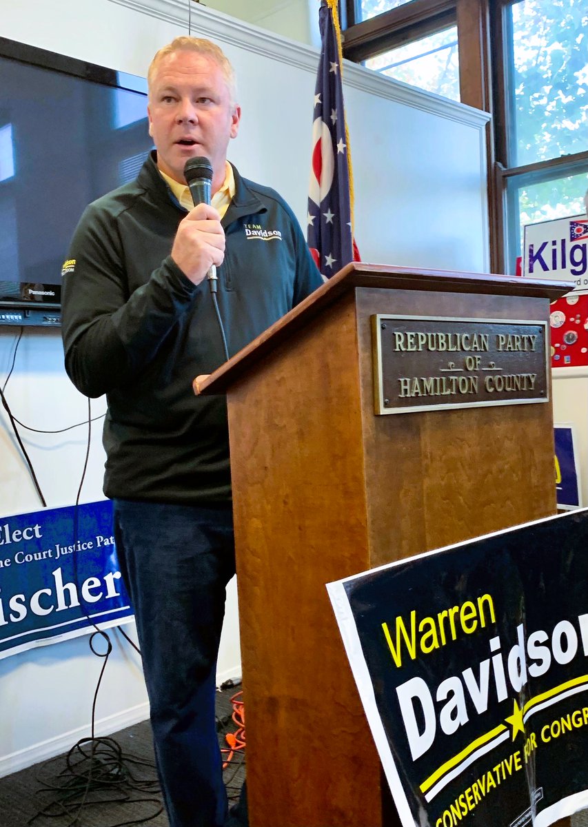 HamCoGOP's tweet photo. Our #HAMCOGOP US Reps. Steve Chabot & Warren Davidson also rallied our volunteers to help deliver our Pink Sample Ballot and message that help is on the way to fight high food/gas prices & crime rates! And we spotted our closer in the room listening intently.π #OHVictory #JD πΊπΈ https://t.co/68pDN60kXB