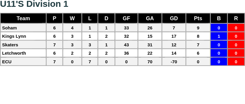 Thanks to Skaters RHC for supplying the results from their home tournament held at Neale Wade Academy Sports Centre at the weekend.
The U11s Division 1 table has now been updated with the results of the latest tournament. ecrha.co.uk/leagues/u11s-l…