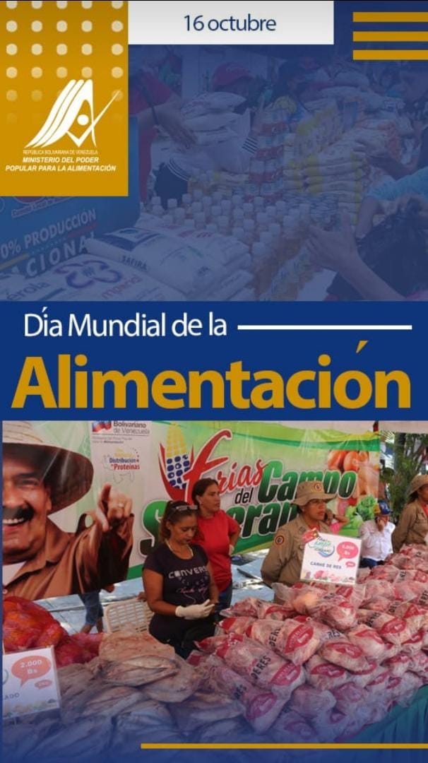 Seguimos avanzado en la construcción de un mundo mejor, hoy celebramos un día sumamente importante. 
Venezuela ha sido un país que creció en las adversidades en el tema de alimentación, seguiremos creciendo y venciendo.

#DiaMundialDeLaAlimentación
#VenezuelaGarantizaAlimentación