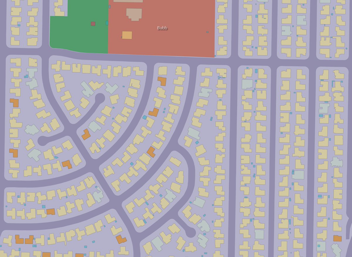 urbanmountainv's tweet photo. Comparing building footprint it is easy to see the monotony of typical suburban development (South MV) v. diversity and dynamism of older areas with a mix of housing types (Central MV) https://t.co/nF4p6GpNqJ