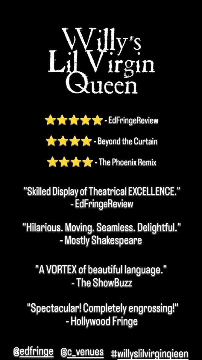 Thank you <a href="/Cvenues/">C ARTS | C venues</a> for your ongoing support of #willyslilvirginqueen! It's thrilling to be part of the #virtual program @melbournefringe!

Take a peek...then get a ticket to view 24/7 during the #fringe #festival. 🥂👑🙌

vimeo.com/721548616