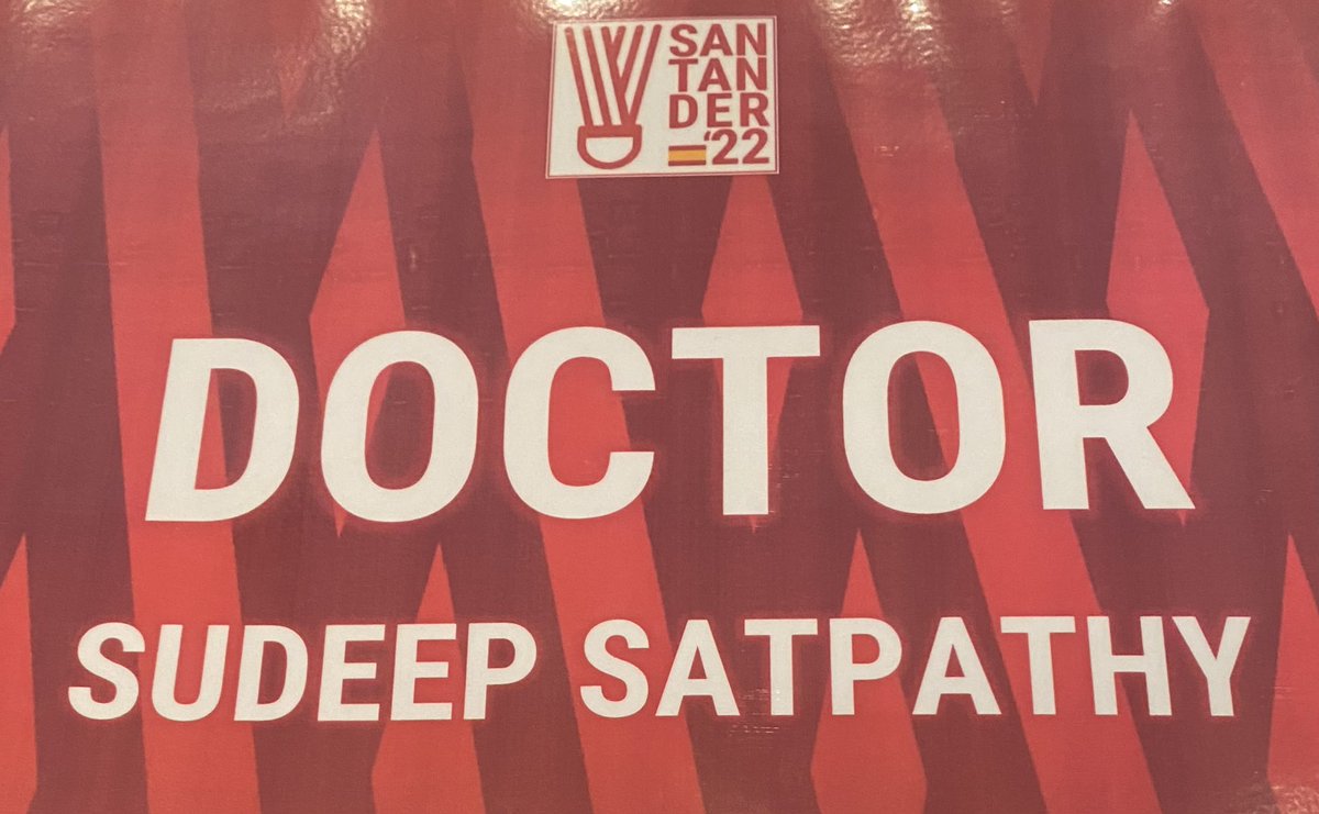 drsudeepsatpath's tweet photo. Hola! Tournament Doctor for the BWF World Junior Championship 2022, Santander, Spain 🇪🇸 #kiituniversity #sportsmedicine @KIITUniversity https://t.co/uWuPvvzu1V