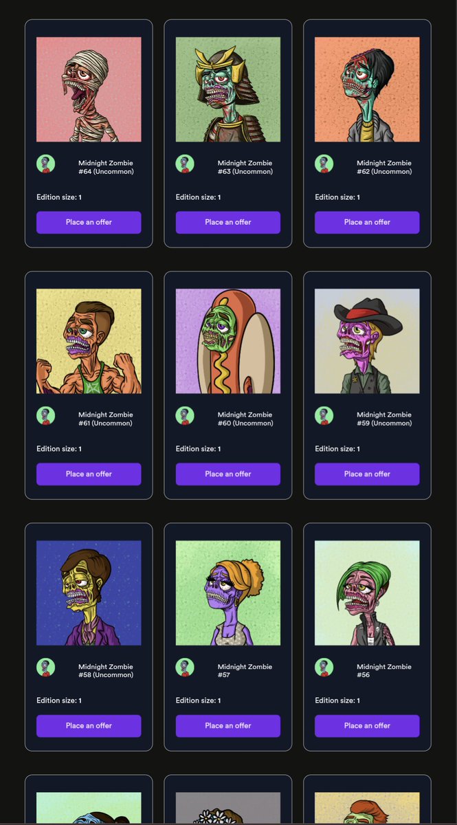 MidnightZombiez's tweet photo. 17 new 1/1 zombiez sent out this morning! Burn event still going through Oct 31st, next snapshot this Friday. 

🔥 To celebrate giving away a zombie to burn 🔥

⚛️ RT &amp; Tag a $XPR friend
⚛️ Comment your @ProtonXPR wallet

https://t.co/2r9DiQ6lC3

#NFT #nftarti̇st #NFTGiveaways https://t.co/0qZyqTYLyj