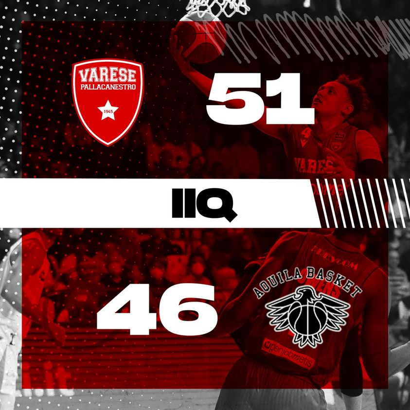 PallVarese's tweet image. Non cambia il gap a metà gara! Ancora +5️⃣ per noi 🔥
#VarTre #NoiSiamoVarese