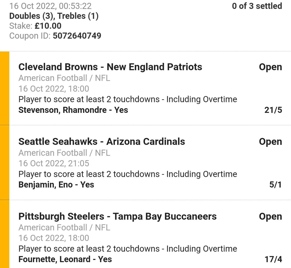 NFLuktips's tweet image. #NFLSunday #NFL few bets for today 2 trixie bets one acca been abit unlucky the last few weeks lets see if we get a turn around good luck if your following!