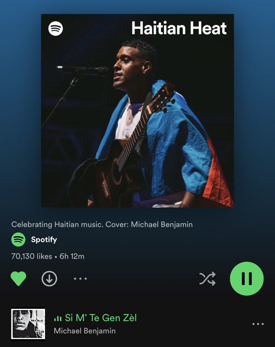 MichaelBrun's tweet photo. Mikaben and ‘Si M Te Gen Zèl’ on the cover of @Spotify Haitian Heat.

Love and miss you my brother 💔🇭🇹

https://t.co/0Js3xrXiRF https://t.co/EqRWT2U5Q7