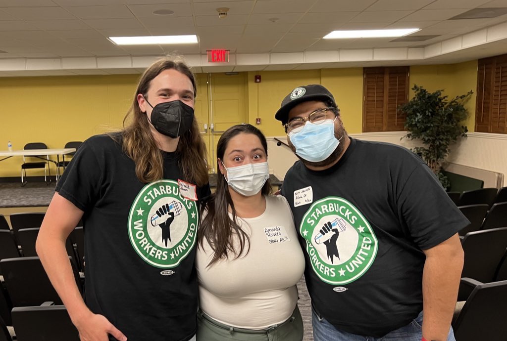 Starbucks Workers United Georgia (@sbwugeorgia) on Twitter photo Our #AnsleyMall union workers Nick & Amanda had the opportunity to visit the <a href="/labornotes/">Labor Notes</a>’ AL Troublemakers school & they got to connect with fmr. partner Garrett from <a href="/SCTstarbucks/">Scottsboro Alabama Starbucks Workers United</a>, who is still awaiting a certified result to become the 2nd union store in Alabama! <a href="/SouthernSBWU/">Southern Starbucks Workers United</a> Our #AnsleyMall union workers Nick & Amanda had the opportunity to visit the <a href="/labornotes/">Labor Notes</a>’ AL Troublemakers school & they got to connect with fmr. partner Garrett from <a href="/SCTstarbucks/">Scottsboro Alabama Starbucks Workers United</a>, who is still awaiting a certified result to become the 2nd union store in Alabama! <a href="/SouthernSBWU/">Southern Starbucks Workers United</a>
