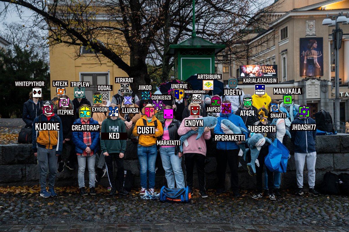 today_gd's tweet image. Finland achieves the biggest Geometry Dash meetup with 28 people.
