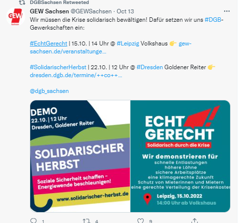 acv_csc_europe's tweet photo. #CostofLivingCrisis - #TradeUnion #mobilizations & #actions this weekend a.o. in 🇩🇪Germany🇪🇺, 🇪🇸Spain🇪🇺 & 🇵🇹Portugal🇪🇺 - @etuc_ces: "This #crisis is being driven by #excess #profits, not #wages! - Increase wages, #tax profits!"
https://t.co/2C2cWLQgxQ https://t.co/MdxWiOOwJe