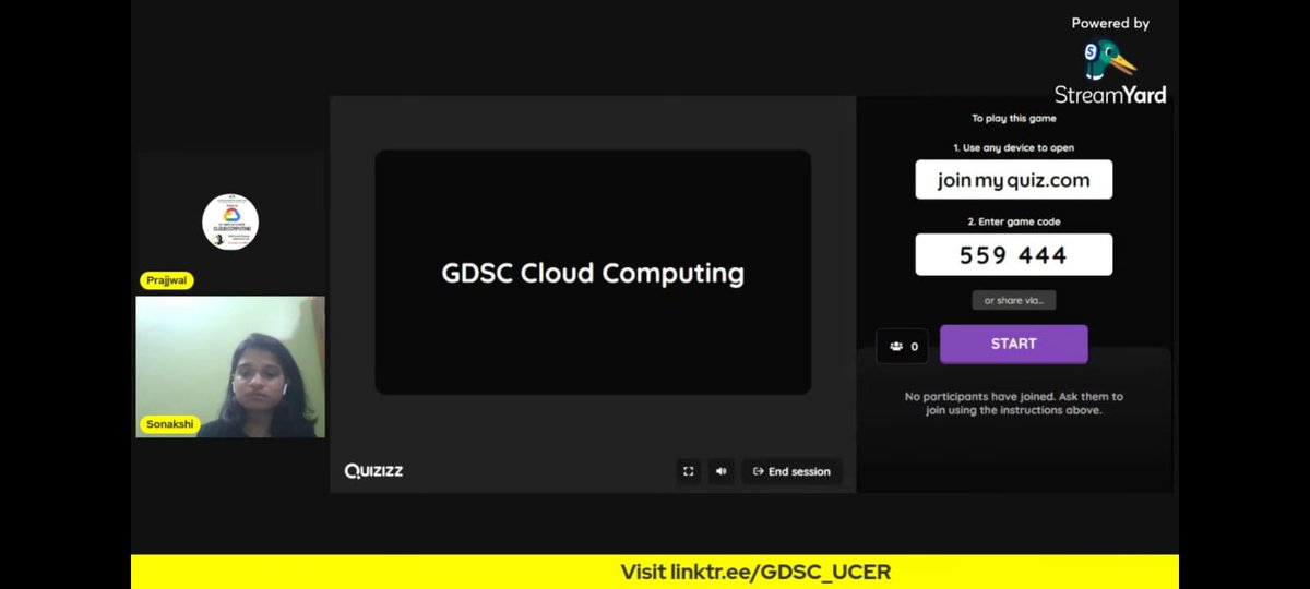 gdsc_ucer's tweet photo. Today's evening witnessed the online session organized by GDSC UCER on Getting Started with Cloud Computing mentored by @sounique1402, GDSC Cloud Lead, enlightening the viewers about the the topic. Followed by an interactive Quiz and QnA attracted audience and made event success. https://t.co/otD47ifS9a