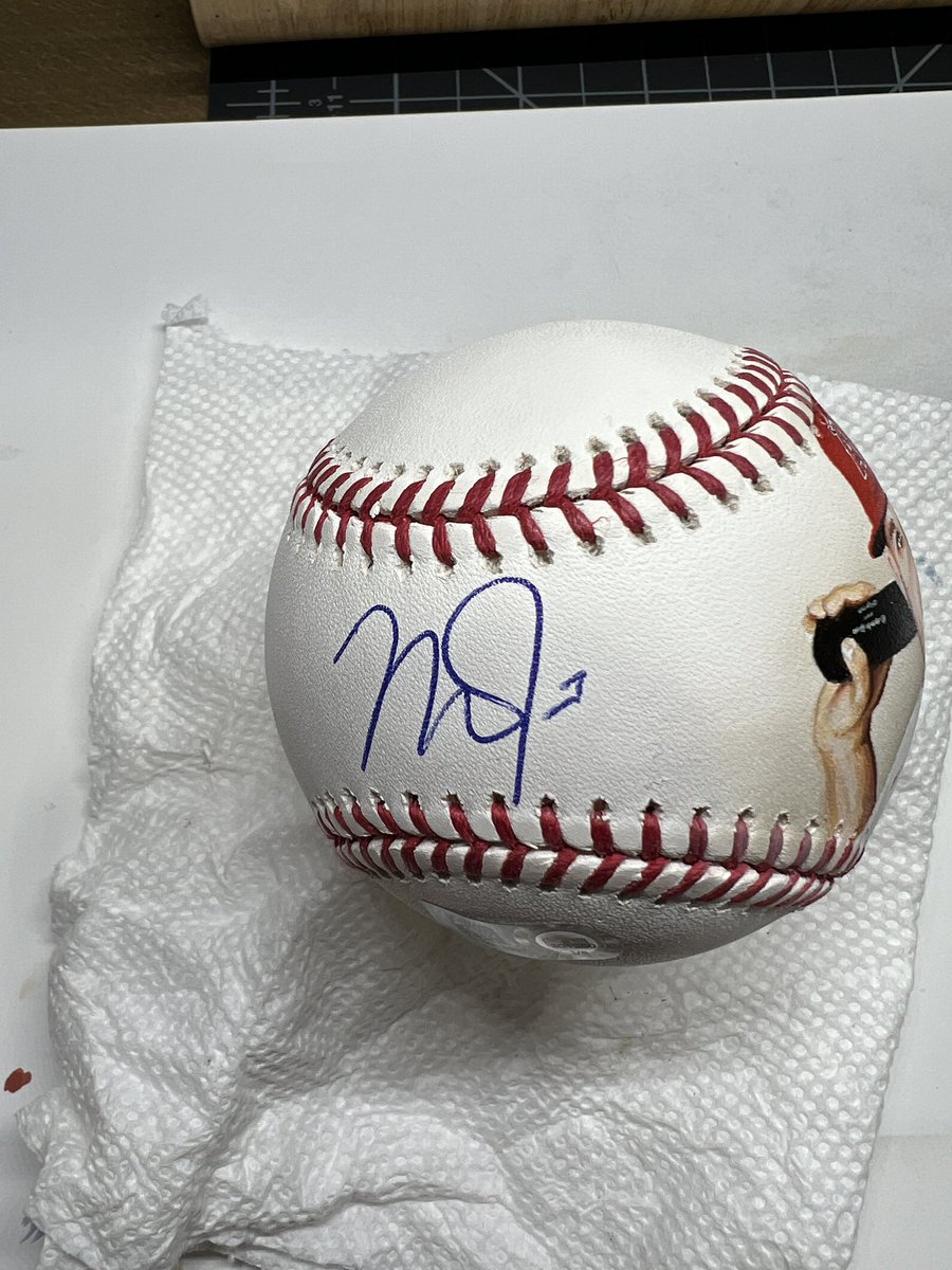 jtroutpaintings's tweet photo. Sharing a private commission I’ve been working. Collector sent me this beautifully signed @MikeTrout baseball with 2 specific photo requests. Second side underway &amp; full reveal when complete.
@Angels #miketrout #paintedbaseball #sportsart https://t.co/8GJUdC0ko4