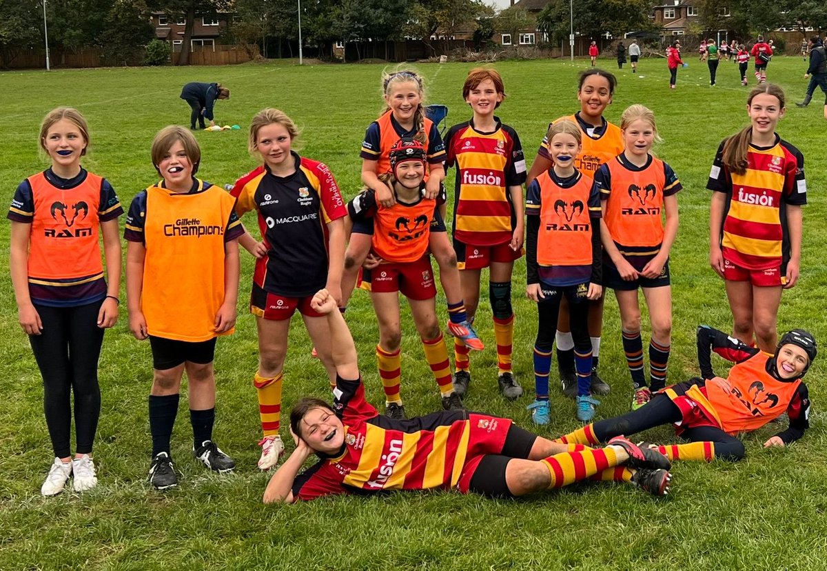 The U12 girls were also playing today - here's they are at the end of their games. They have girls have an excellent partnership with <a href="/ChobhamCheetahs/">Chobham Girls Rugby</a>. 

There's some players here that are new to rugby, do you want to join them? Chobham and Cobham both recruiting - reply below!